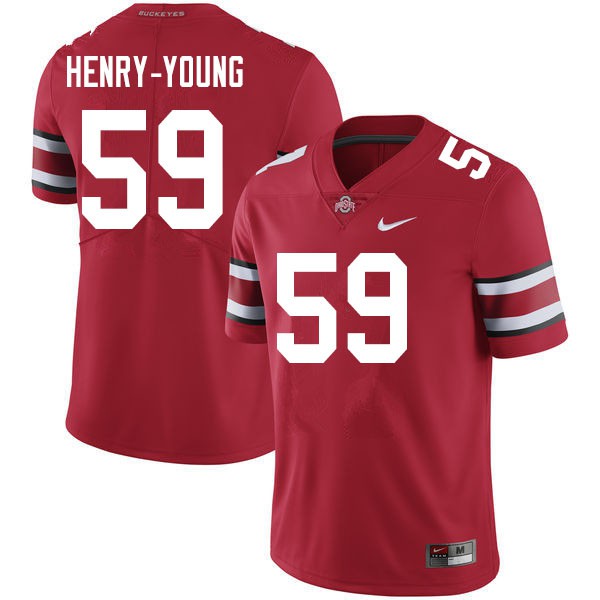 Ohio State Buckeyes #59 Darrion Henry-Young Men Official Jersey Scarlet